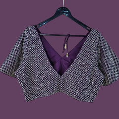Jhilmil Wine Color Blouse with V Neckline