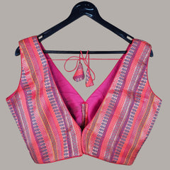 Manjusha Multi-Color Banarasi Brocade Blouse with V Neckline