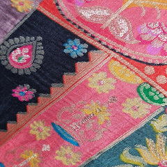 Aarasi Pure Banarasi Dola Silk Soft Brocade Blouse with Position Print on Peach Base and Round Neckline