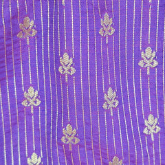 Rebecca Purple Zari Stripe Blouse with Deep Sweetheart Neckline