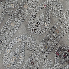 Black Chikankari and Sequin work Half Sleeves Blouse with Round Neckline