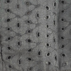 Black Hakoba Half Sleeves Blouse with Round Neckline