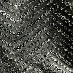 Siya Black Color Sequin Blouse with V Neckline