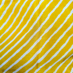 Yellow Leheriya Blouse with Attached Sleeves and V Neckline