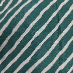 Dark Teal Leheriya Blouse with Attached Sleeves and V Neckline