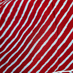 Deep Red Leheriya Blouse with Attached Sleeves and V Neckline