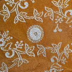 Zarmina Mustard Yellow Banarasi Brocade with Round Neckline