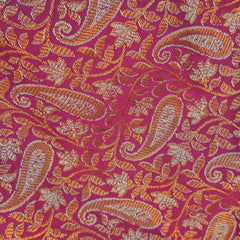 Zardana Magenta Pink Banaras Brocade Blouse with Zari work and Round Neckline