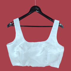Rajatha Satin Sleeveless Blouse with Square Neckline