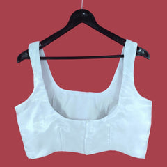 Rajatha Satin Sleeveless Blouse with Square Neckline