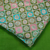 Manikya Green Banaras Brocade on Silk Fabric