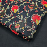 Festive Wear Black Floral Brocade on Banarasi Jacquard Fabric