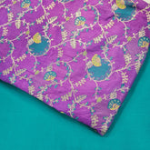 Festive Wear Purple Floral Brocade on Banarasi Jacquard Fabric