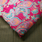 Pure Banarasi Dola Silk Soft Brocade with Multicolor Position Print on Rani Pink Base