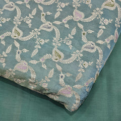 Kinkhab Banaras Brocade on Silk Fabric with Floral Motifs and Zari Embroidery