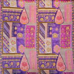 Aarasi Pure Banarasi Dola Silk Soft Brocade with Position Print on Purple base
