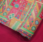 Aarasi Pure Banarasi Dola Silk Soft Brocade with Position Print on Orange base