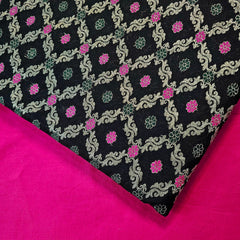 Jamdani Purple Banarasi Brocade with Geometrical and Floral Accents