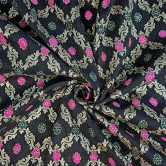Jamdani Purple Banarasi Brocade with Geometrical and Floral Accents