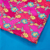 Rangrez Fuchsia Pink Banaras Brocade on Crepe Silk Fabric