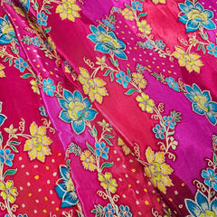Rangrez Fuchsia Pink Banaras Brocade on Crepe Silk Fabric
