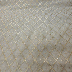 Sovanna Chanderi Dyeable Brocade with Checkered Pattern