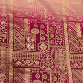 Pure Banarasi Dola Silk Soft Brocade with Position Print on Peach to Wine Ombre