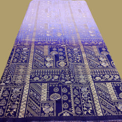 Pure Banarasi Dola Silk Soft Brocade with Position Print on Lilac to Deep Purple Ombre