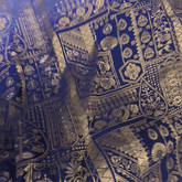 Pure Banarasi Dola Silk Soft Brocade with Position Print on Lilac to Deep Purple Ombre