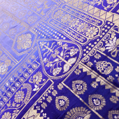 Pure Banarasi Dola Silk Soft Brocade with Position Print on Lilac to Deep Purple Ombre
