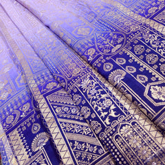 Pure Banarasi Dola Silk Soft Brocade with Position Print on Lilac to Deep Purple Ombre