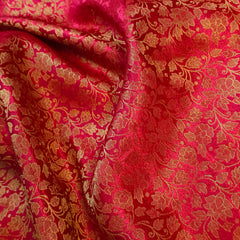 Zarnooshan Magenta Pink Banaras Brocade Fabric on Silk Base