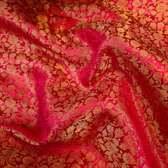 Zarnooshan Magenta Pink Banaras Brocade Fabric on Silk Base