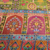 Pure Banarasi Dola Silk Soft Brocade with Position Print of Elephant on Blue Base with Pink Mutli-Color Border