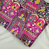 Jodha Akbar Shades of Magenta Pink and Purple Dola Silk Base Brocade Fabric