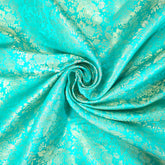 Zarnooshan Firozi Green Banaras Brocade Fabric on Silk Base