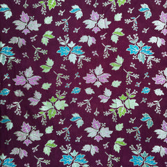 Meher Wine Banaras Silk Brocade with Floral Embroidery