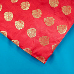 Meher Deep Red Banaras Satin Silk Brocade with Buta motifs