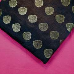 Meher Maroon Banaras Satin Silk Brocade with Buta motifs