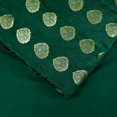 Meher Royal Bottle Green Banaras Satin Silk Brocade with Buta motifs