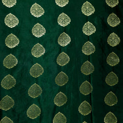 Meher Royal Bottle Green Banaras Satin Silk Brocade with Buta motifs