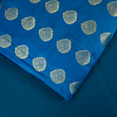 Meher Dark Sky Blue Banaras Satin Silk Brocade with Buta motifs