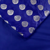 Meher Royal Blue Banaras Satin Silk Brocade with Buta motifs