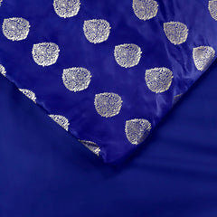 Meher Royal Blue Banaras Satin Silk Brocade with Buta motifs