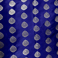 Meher Royal Blue Banaras Satin Silk Brocade with Buta motifs