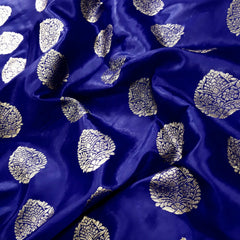 Meher Royal Blue Banaras Satin Silk Brocade with Buta motifs