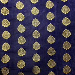 Meher Deep Rich Blue Banaras Satin Silk Brocade with Buta motifs