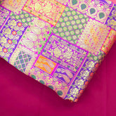 Zartari Raspberry Banaras Brocade Silk Fabric
