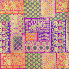 Zartari Raspberry Banaras Brocade Silk Fabric