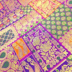 Zartari Raspberry Banaras Brocade Silk Fabric